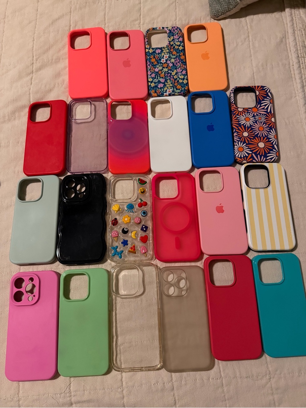 Casetify Mixed Color iPhone Case Bundle - Pink, Red, Blue, Orange, Yellow, Green